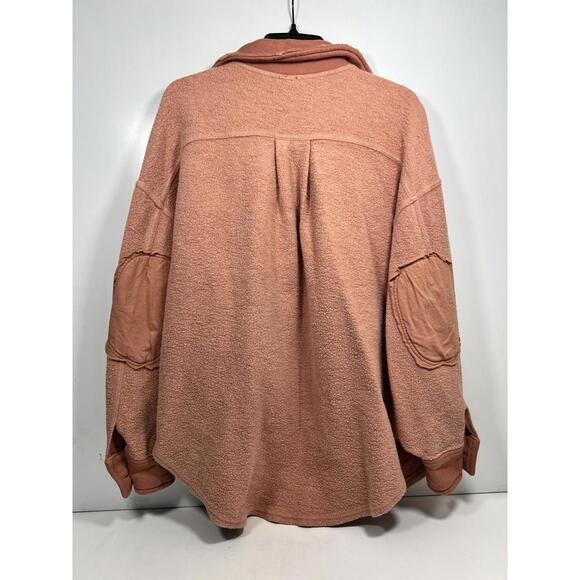 Free People Ruby Jacket Shacket Boxy Peachy Pink Sz XS Beach Boho - Picture 6 of 8